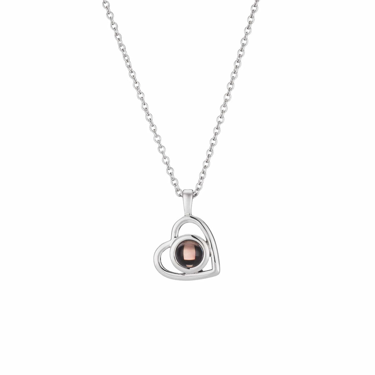 Collier Projection Photo Cachée Cœur Personnalisé